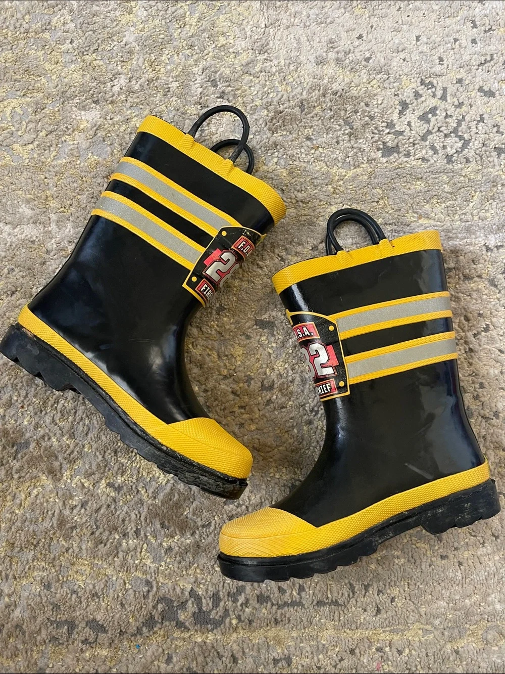 Boys firefighter rain boots